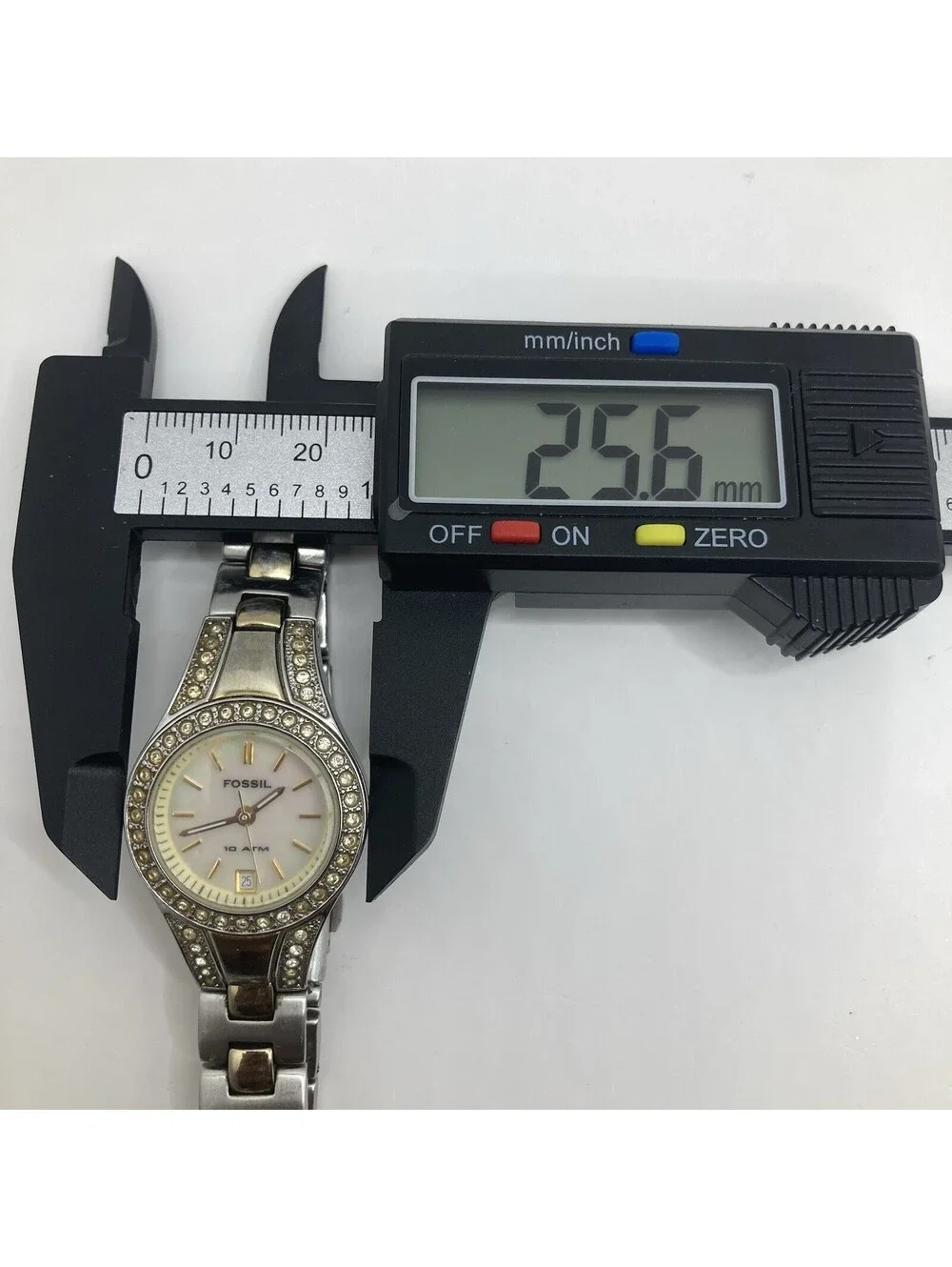 Fossil Women’s Quartz Watch Mother Of Pearl Dial Crystal Bezel Two-Tone Date